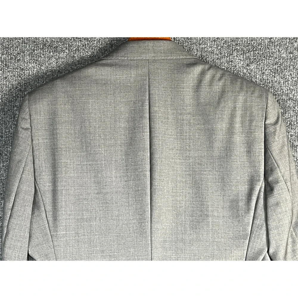 NWT Hardy Amies Savile Row London Men's Grey Wool Blazer Suit Jacket 38R Slim - Picture 9 of 16